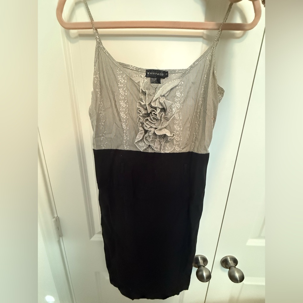 Rampage Black and White Striped Dress